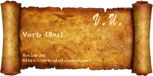 Verb Ubul névjegykártya